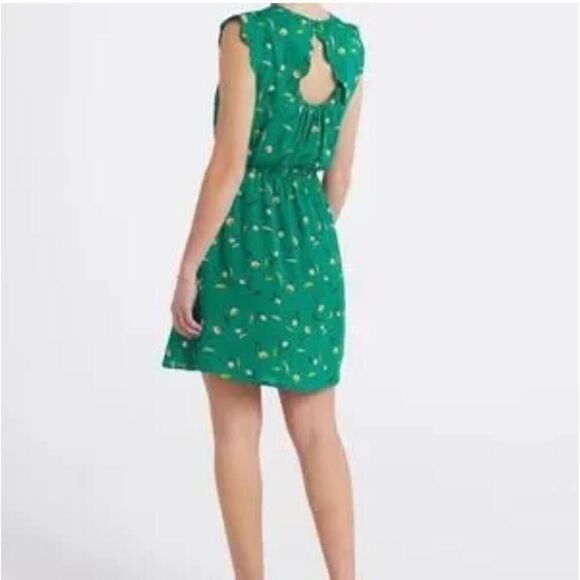 NWT 41 Hawthorn Stitch Fix Green Floral VNeck Ruffled Sleeveless Dress Sm cutout - Picture 2 of 6